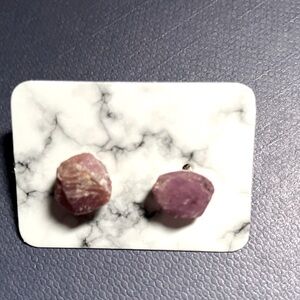 Pink Stone Stud Earrings